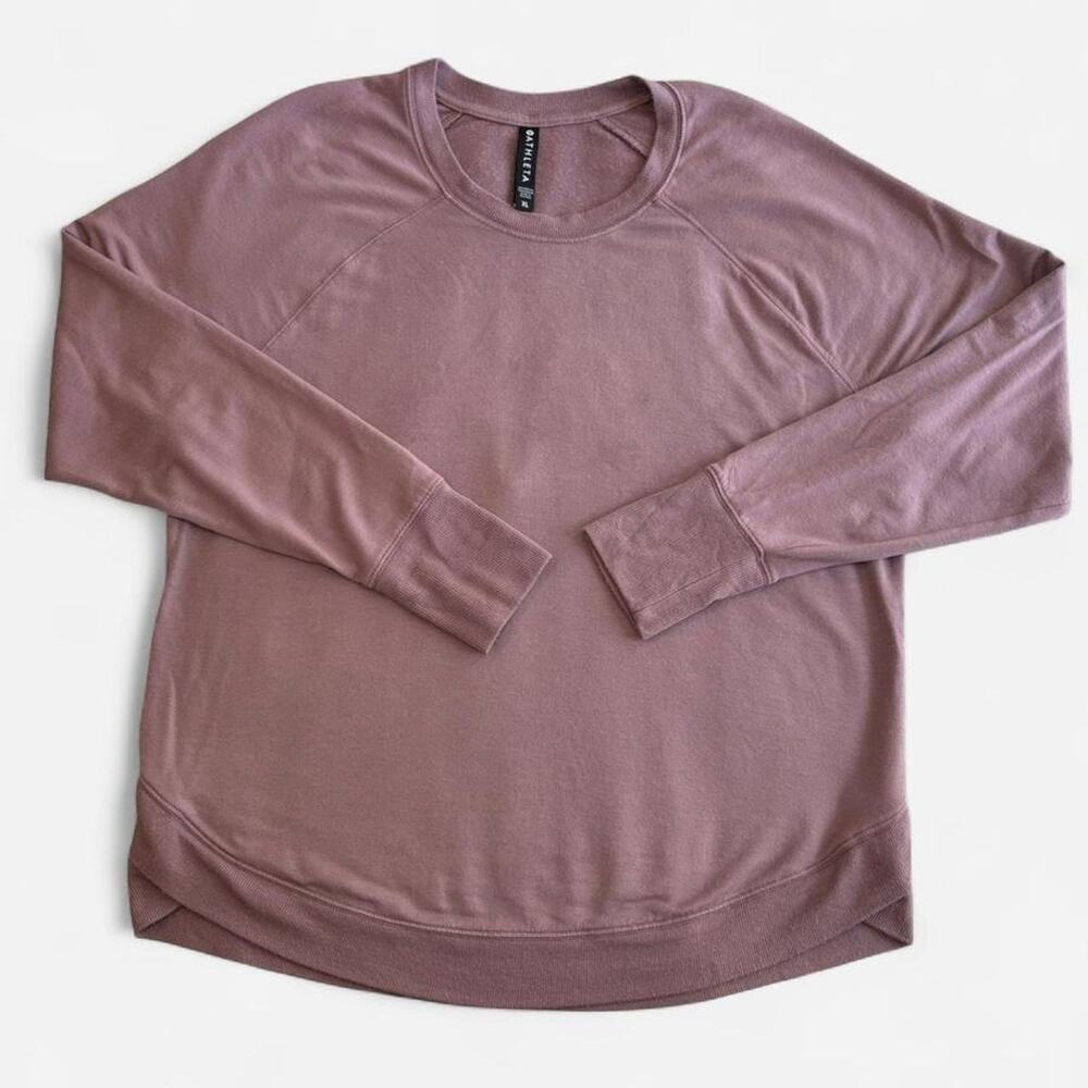 Athleta Women XL Long Sleeve Crew Heather Purple